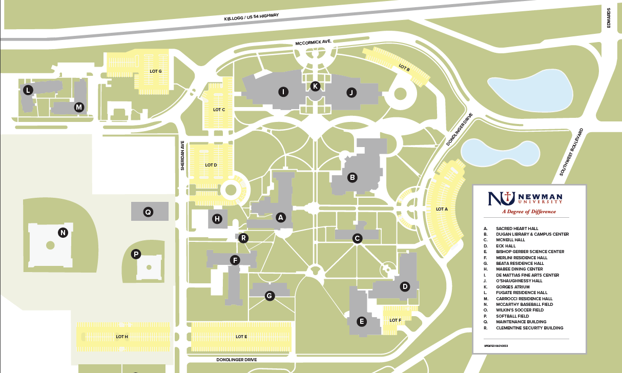 map of the Newman Univrsity Campus