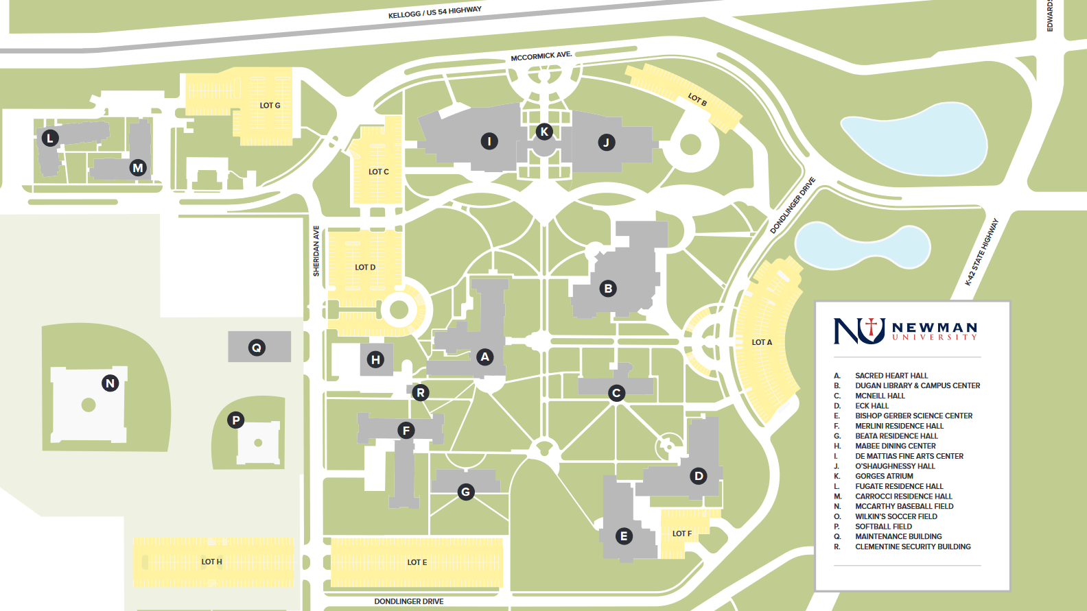 Sacred Heart University Campus Map Main Campus Map