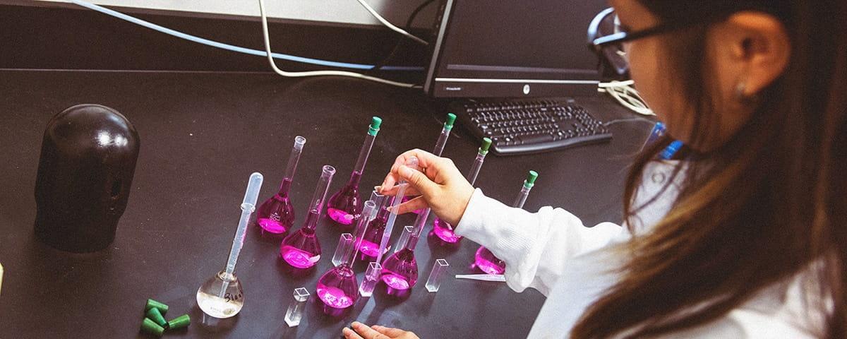 Biochemistry Student performs experiment